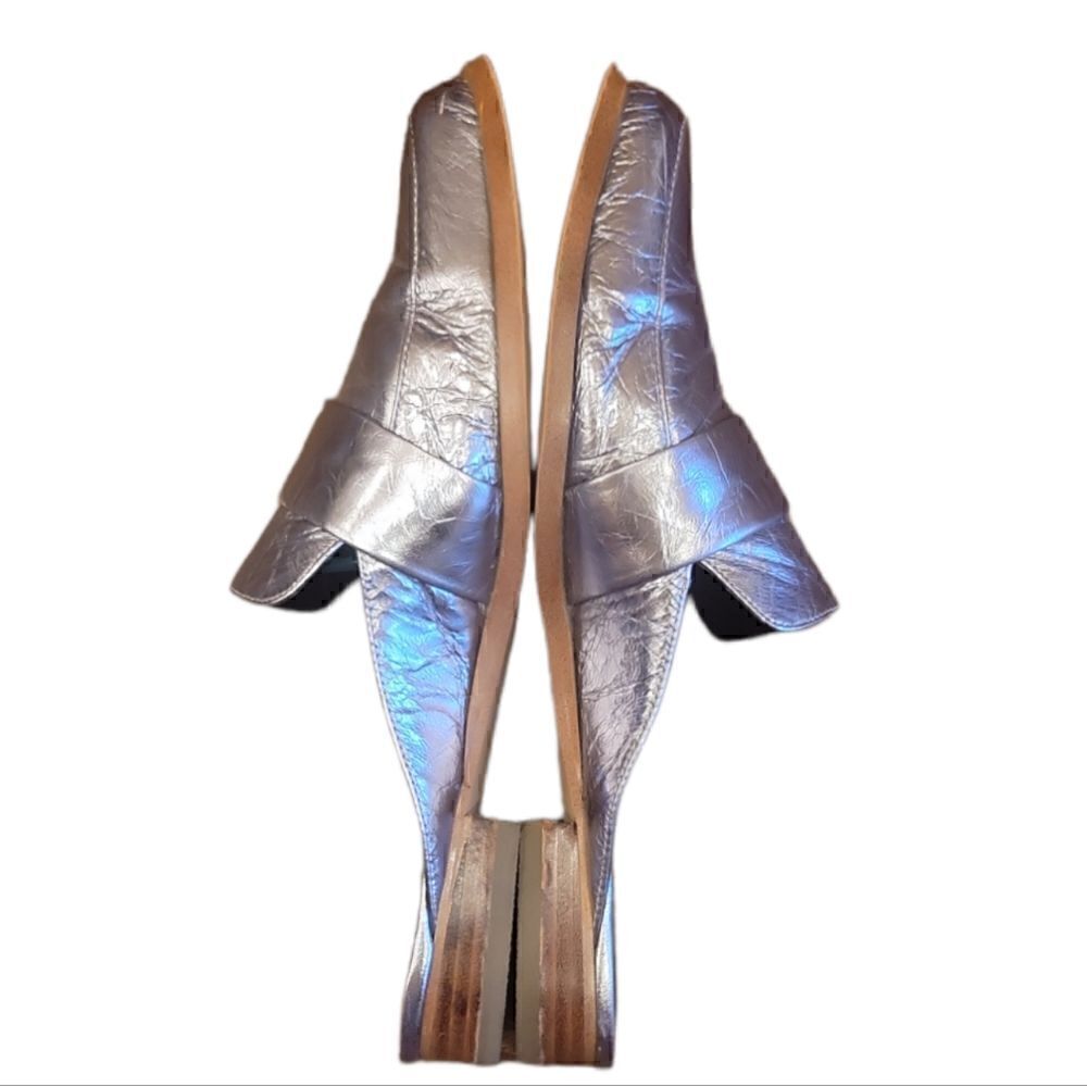Rebecca Minkoff Mika Metallic Leather Mules Loafer Slides 8.5 w Dust Bag - Picture 8 of 16